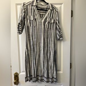 Navy Blue Stripe Sharagano Dress Size 6